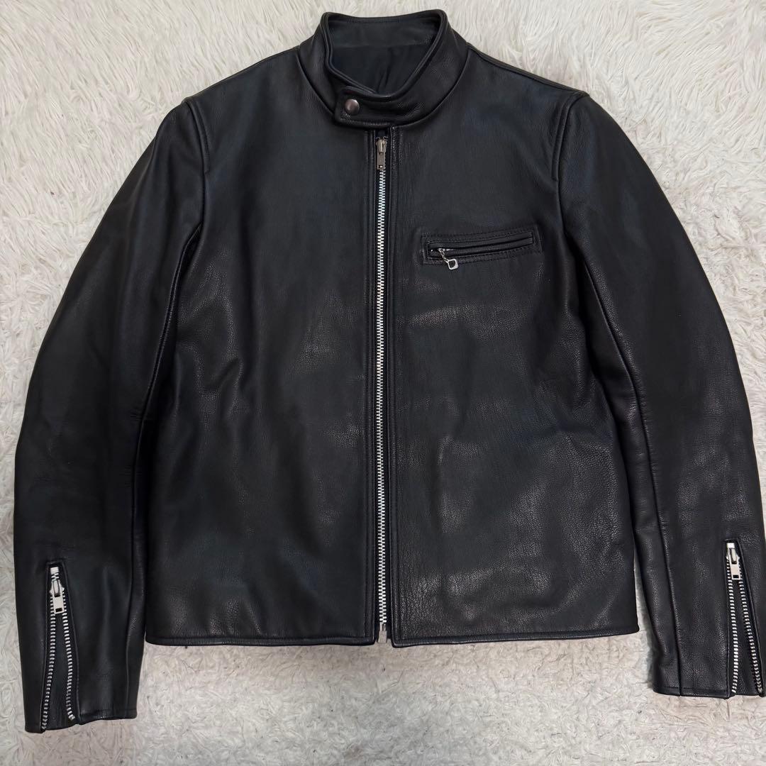 美品Lサイズ相当　scye シングルライダースジャケット　ラムレザージャケット