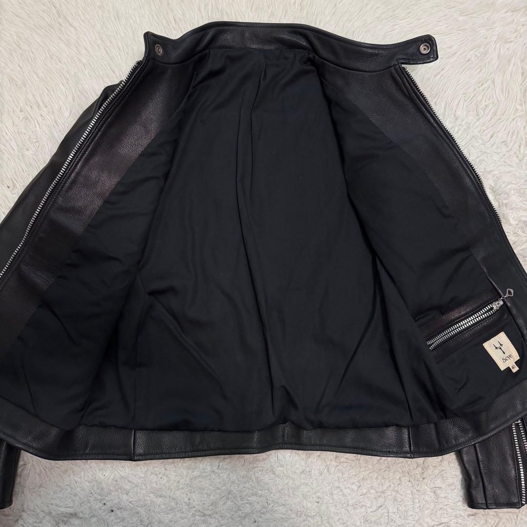 美品Lサイズ相当　scye シングルライダースジャケット　ラムレザージャケット