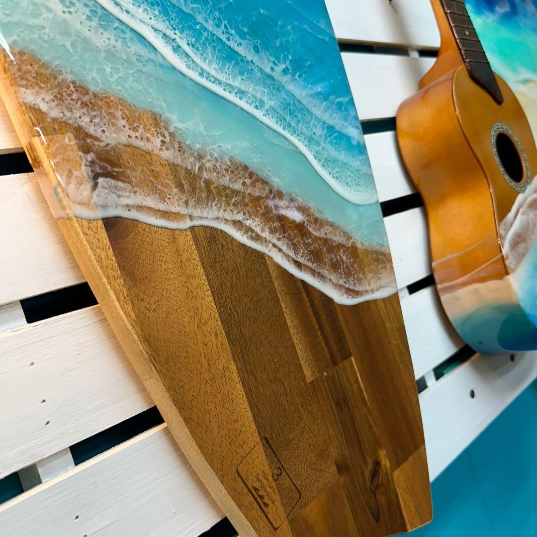 サーフボードパネル No.185 レジンアート　海アート　オーシャンパネル