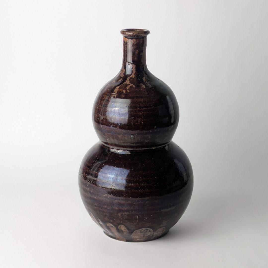 正*様 古瀬戸 飴釉 瓢形徳利 共箱 酒器 花生 花入 花器 骨董 古美術 アン
