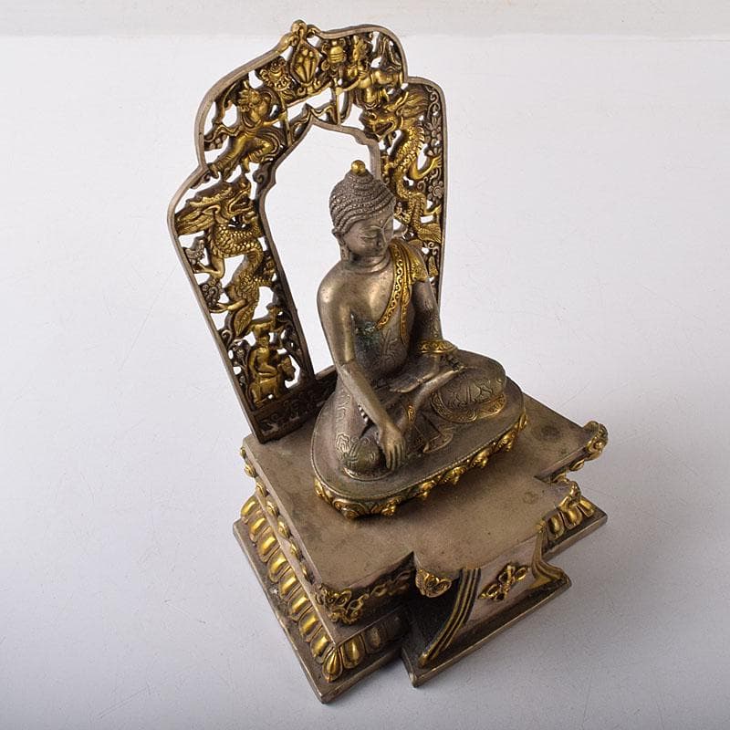 仏教美術　古銅塗金　チベット仏　仏像　置物　V　7815