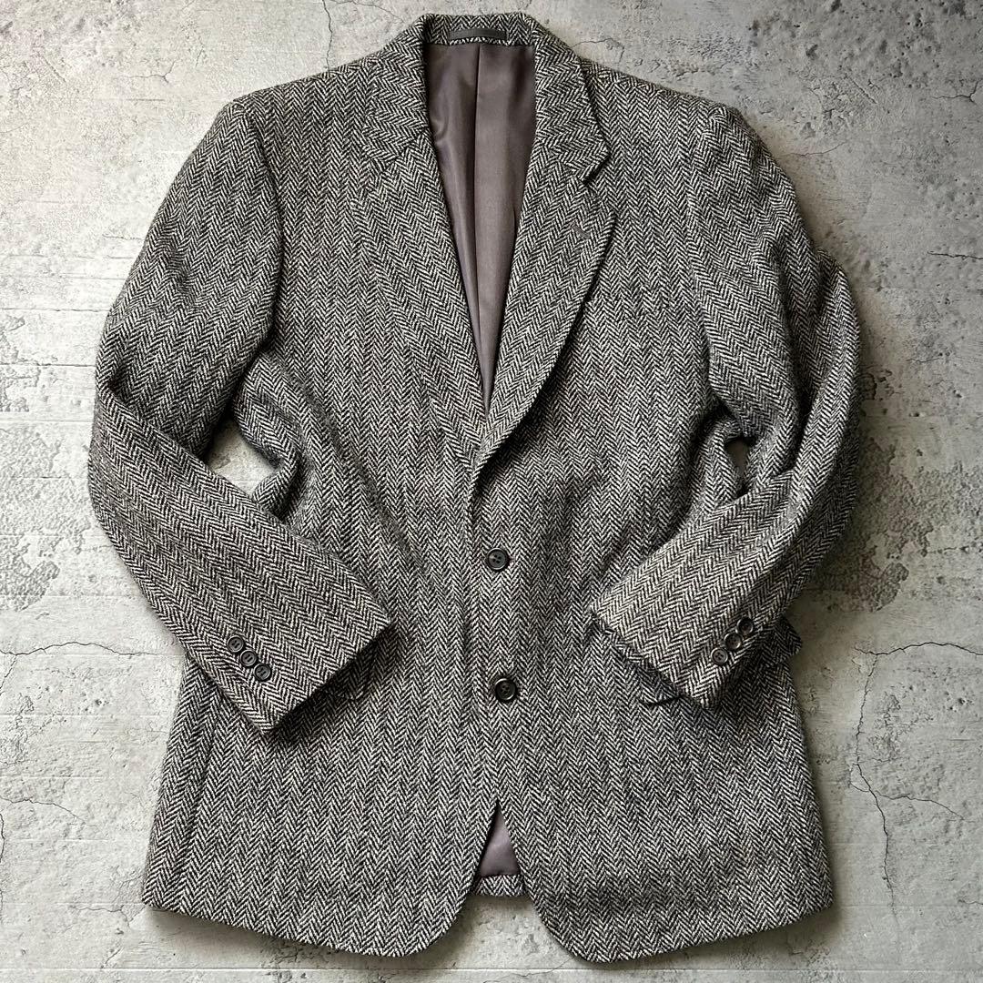 極美品 ハリスツイード ヘリンボーン AB7 テーラードジャケット ブレザー
