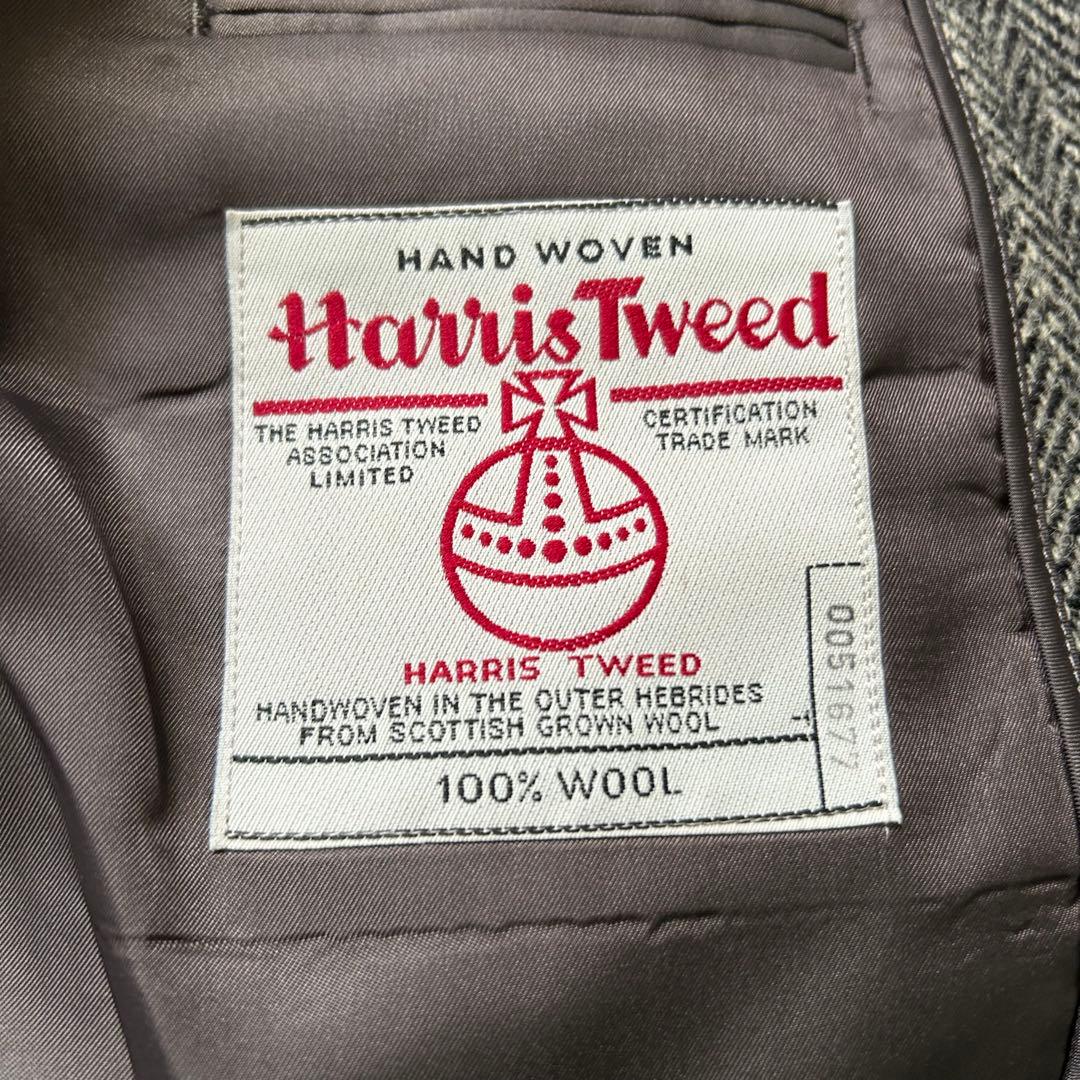 極美品 ハリスツイード ヘリンボーン AB7 テーラードジャケット ブレザー
