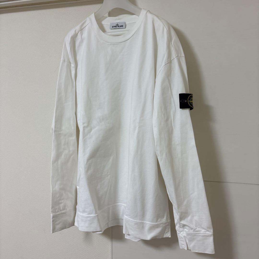 ストーンアイランド　ロンT スウェット　白　XXL