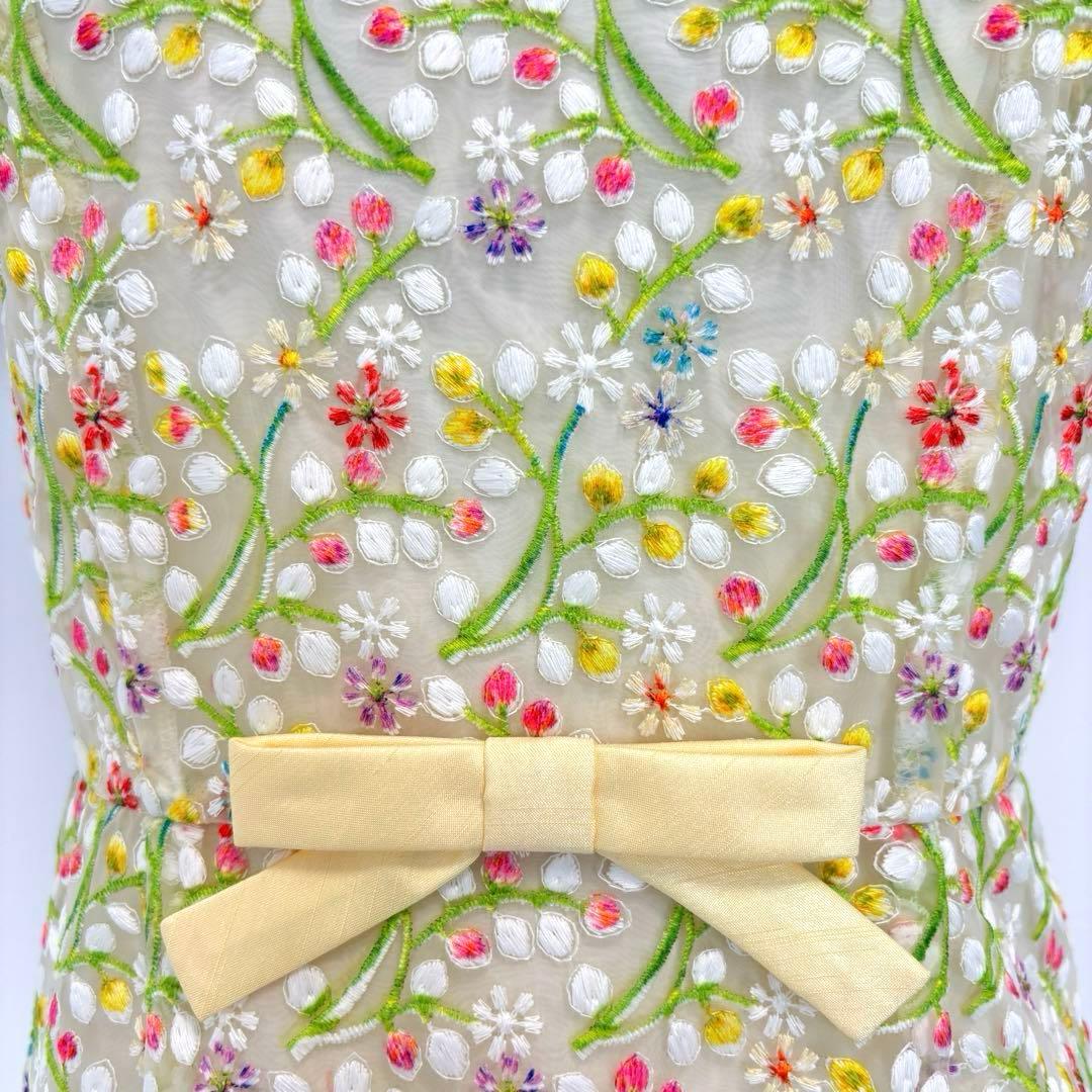 るーす【美品】エムズグレイシー 花柄 ワンピース 刺繍 レース ウエスト
