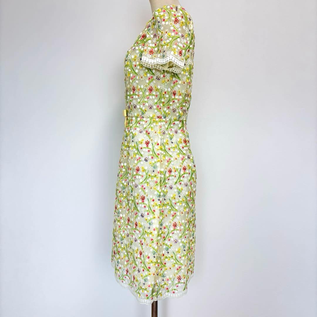 るーす【美品】エムズグレイシー 花柄 ワンピース 刺繍 レース ウエスト