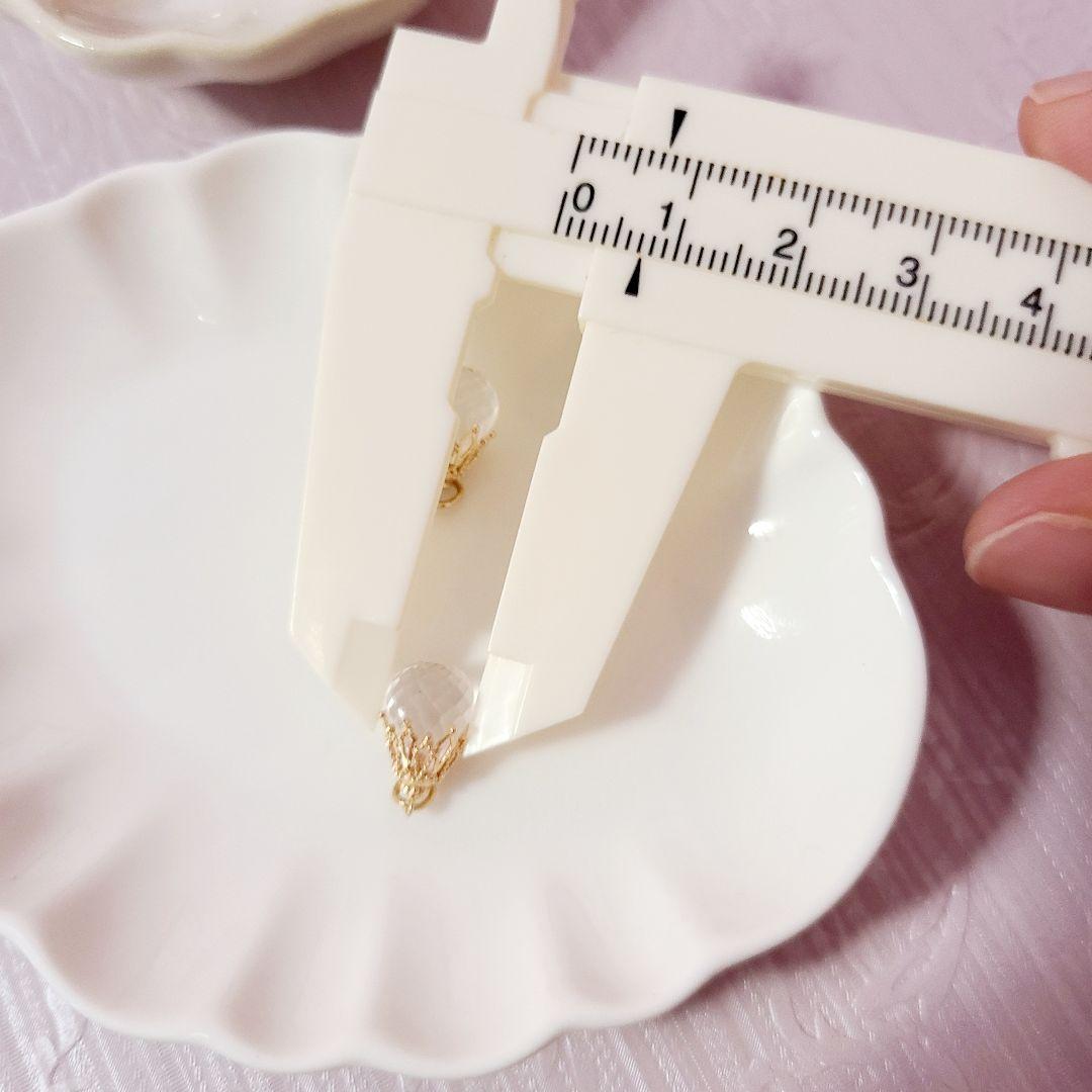 agete　アガット　K10　ピアスチャーム　チャーム　クォーツ　ピアリングにも