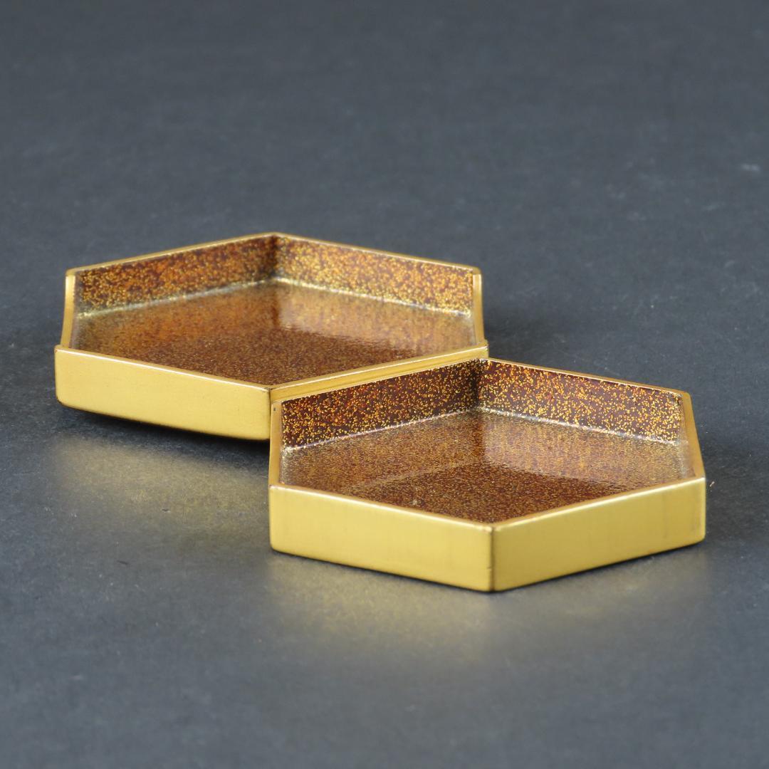 324 時代蒔絵香合 蘆葉達磨大師図 金梨子 江戸時代/煎茶道具