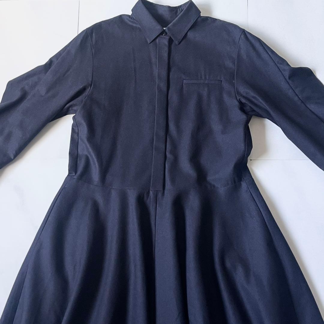 2024 エブール ウールカシミアポプリン リボンタイワンピース 定価10.8万