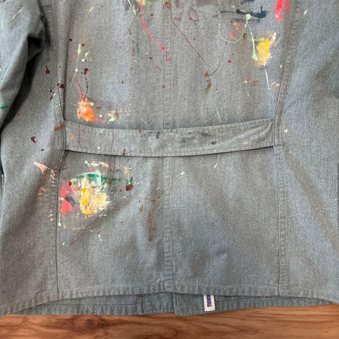 50S~60S リメイク　グリーンシャンブレーカバーオール　ユーロワーク　ドイツ