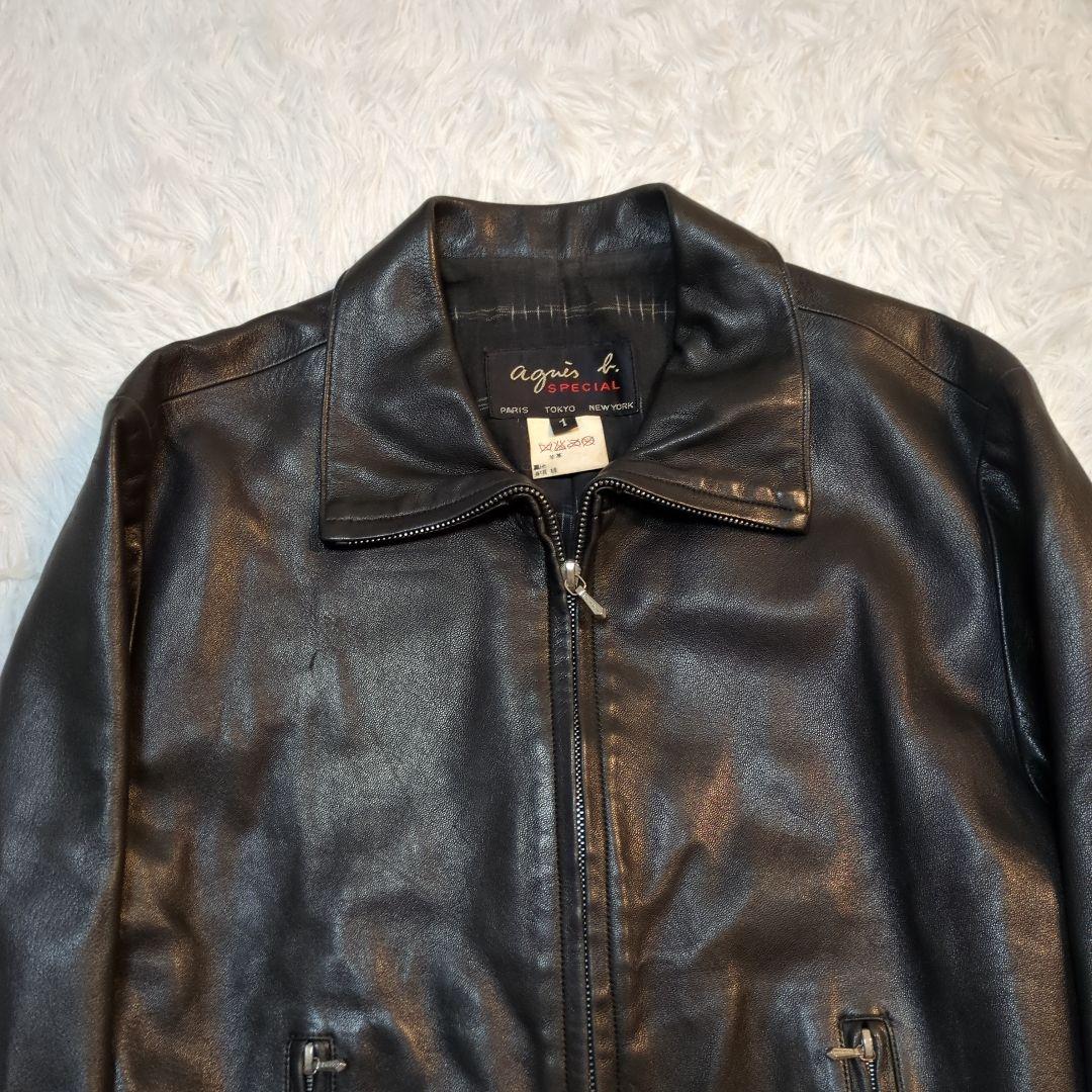 【極美品】アニエスベー ラムレザージャケット ビンテージ シングルライダース