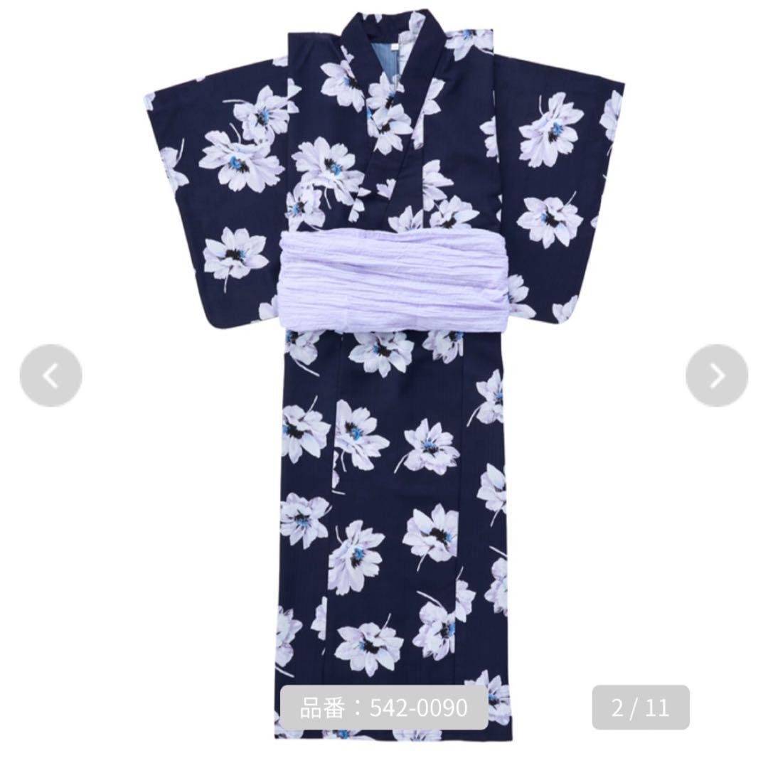 Hinaさん 浴衣 ネイビー ダリア柄 LL〜3L しまむら キャミワンピース