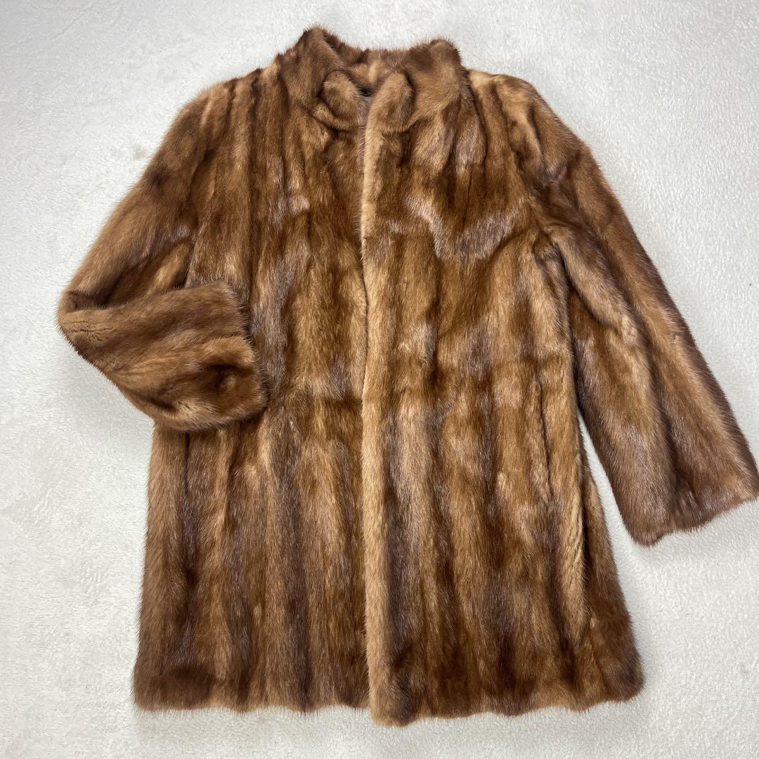 毛皮 リアルファー MINK サガミンク パステルカラー コート Lサイズ