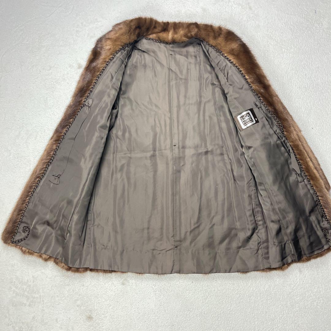 毛皮 リアルファー MINK サガミンク パステルカラー コート Lサイズ