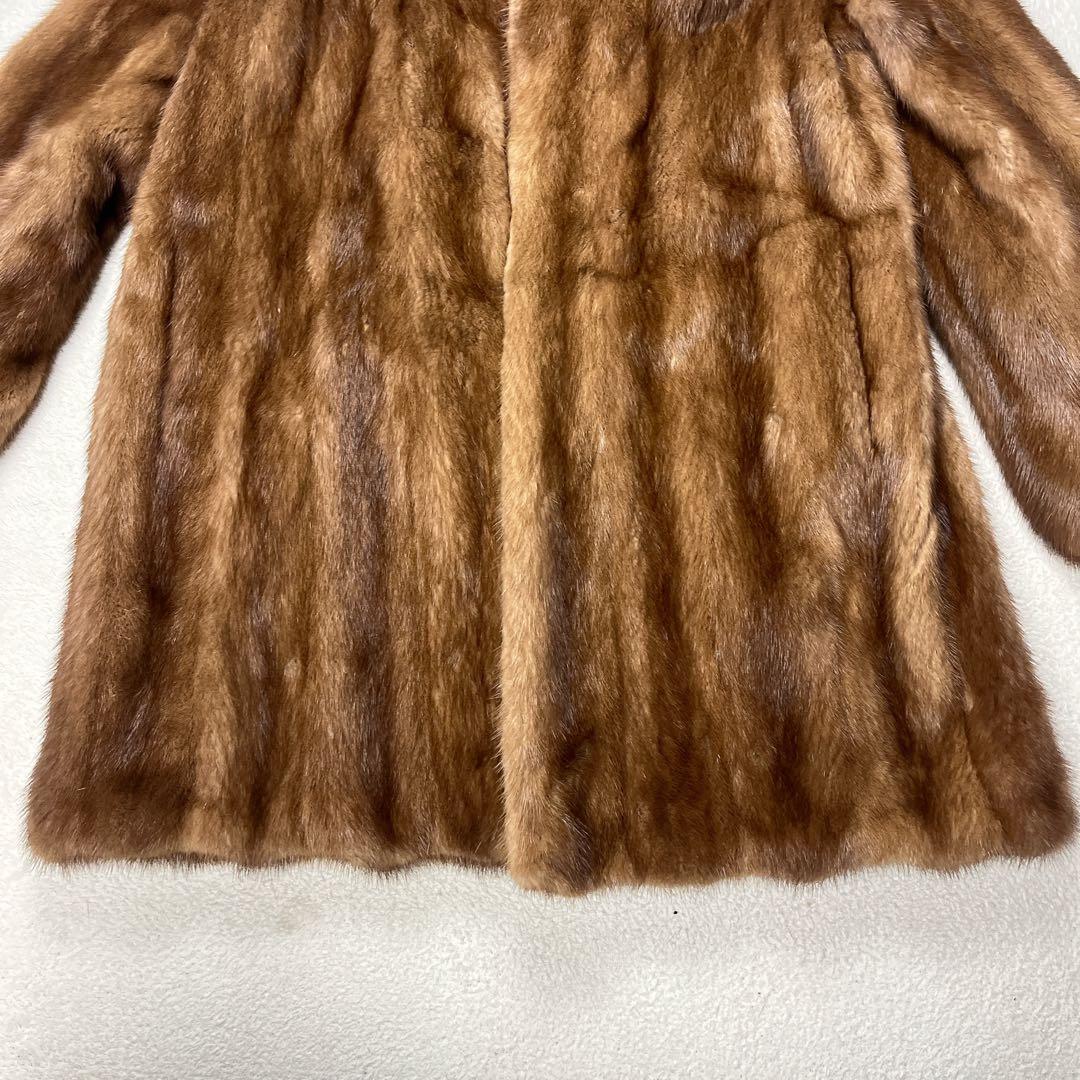 毛皮 リアルファー MINK サガミンク パステルカラー コート Lサイズ
