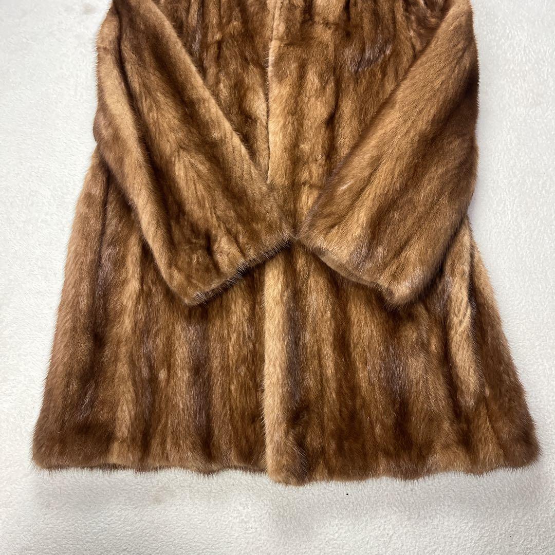 毛皮 リアルファー MINK サガミンク パステルカラー コート Lサイズ