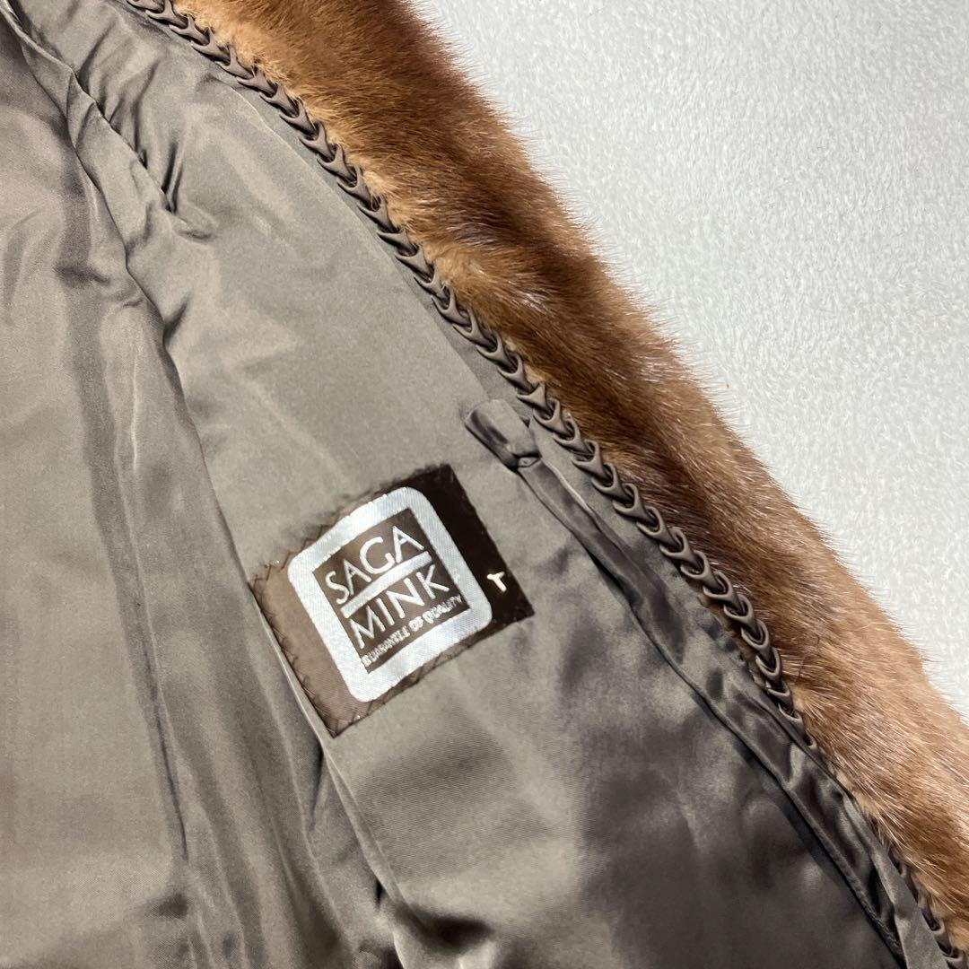 毛皮 リアルファー MINK サガミンク パステルカラー コート Lサイズ