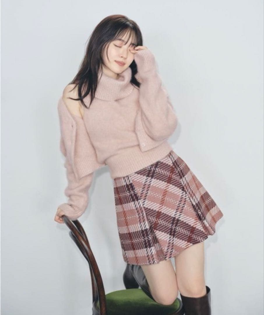 ✨️美品✨️snidel ロービングチェック ミニスカート pink