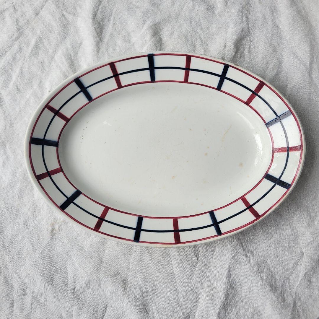 フランス　アンティーク　オーバル皿　バスク
