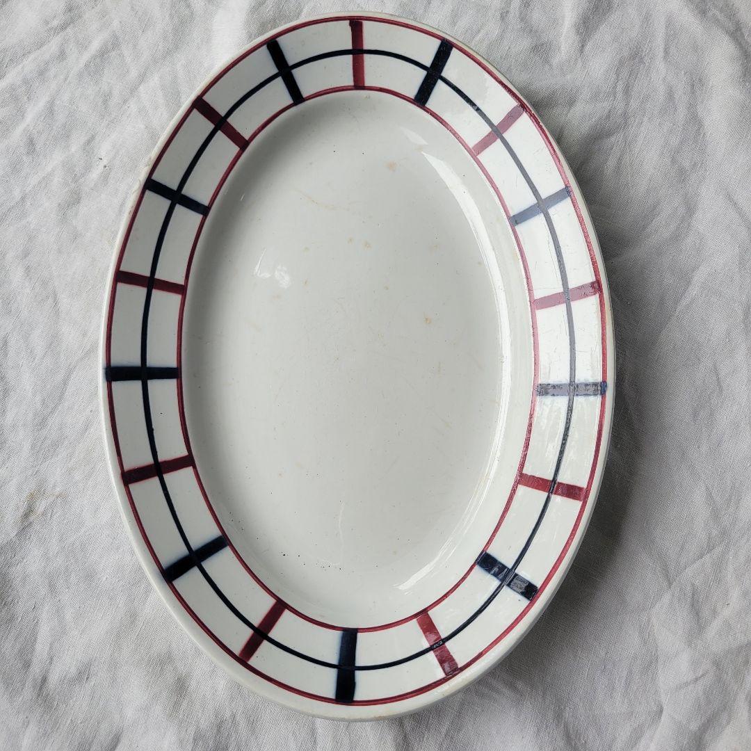 フランス　アンティーク　オーバル皿　バスク