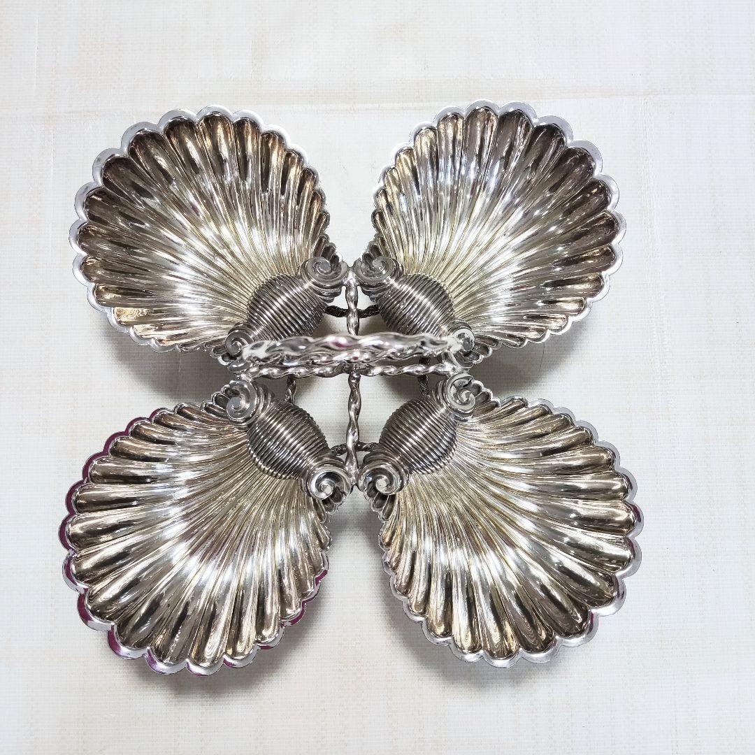 シェル型トレイ　パーティー　オードブルデッシュ　シルバープレート？？アンティーク