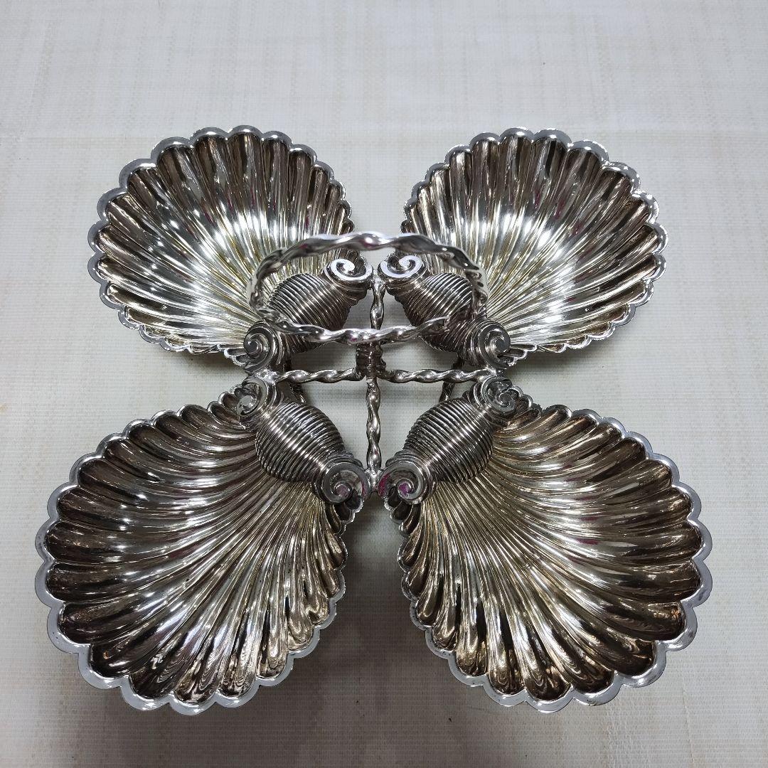 シェル型トレイ　パーティー　オードブルデッシュ　シルバープレート？？アンティーク