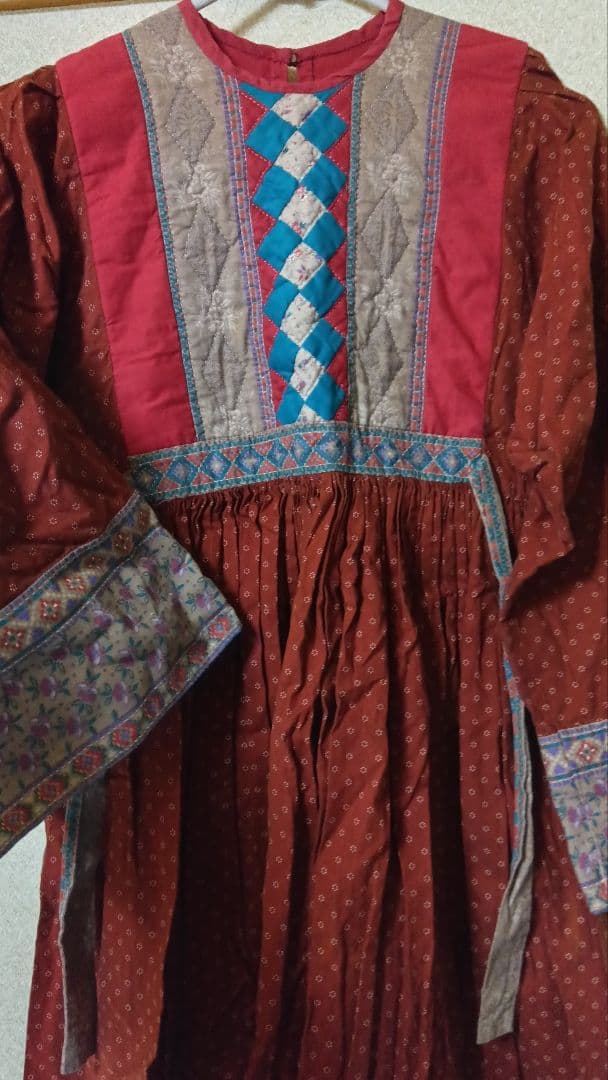 ヴィンテージ 70s パッチワーク アフガンワンピース