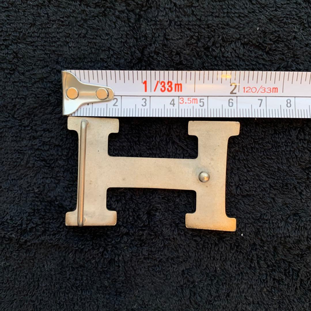 HERMES エルメスベルトH型シルバーバックルヴィンテージオレンジ箱付最終価格