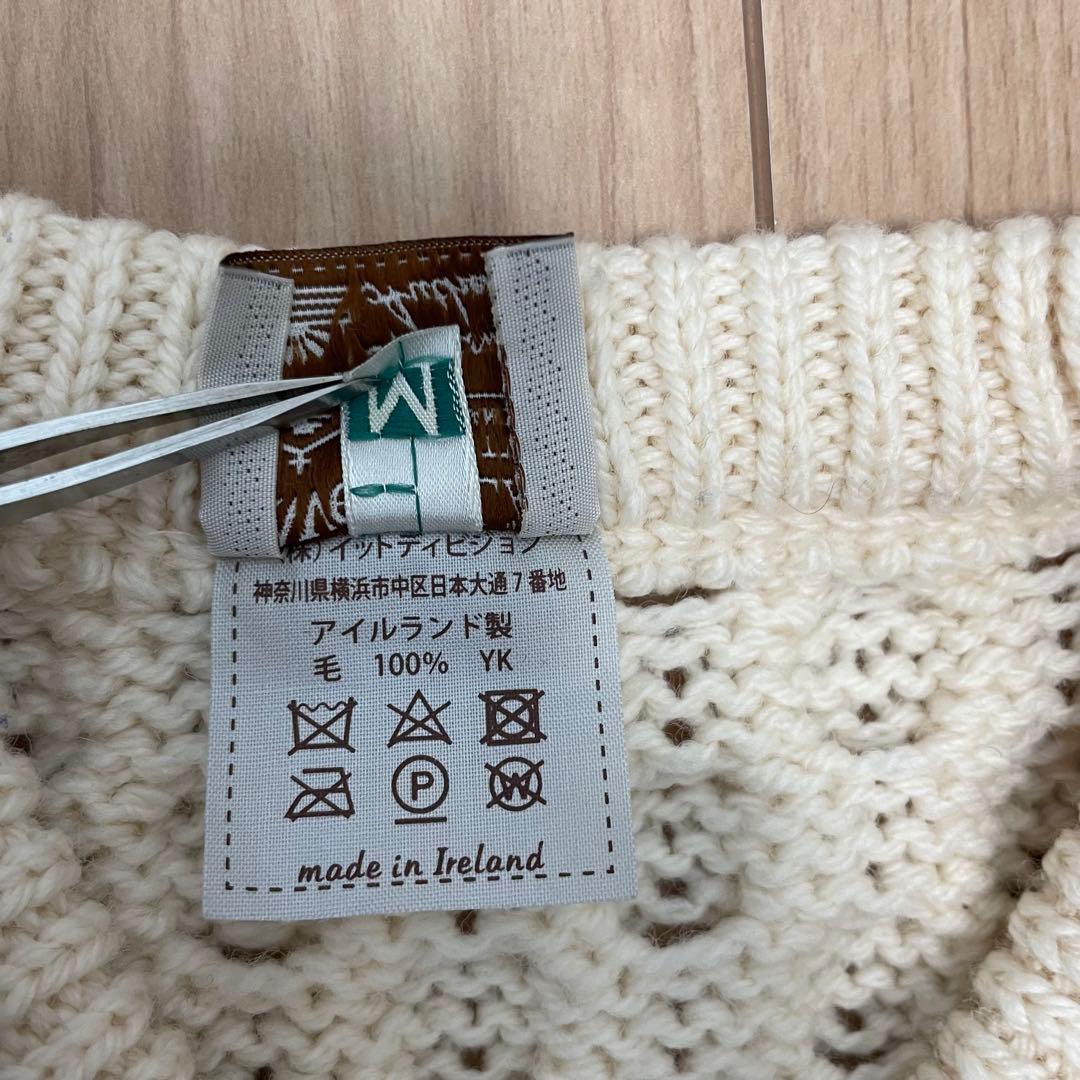 アイルランド製 INVERALLAN ケーブルニット Size.M