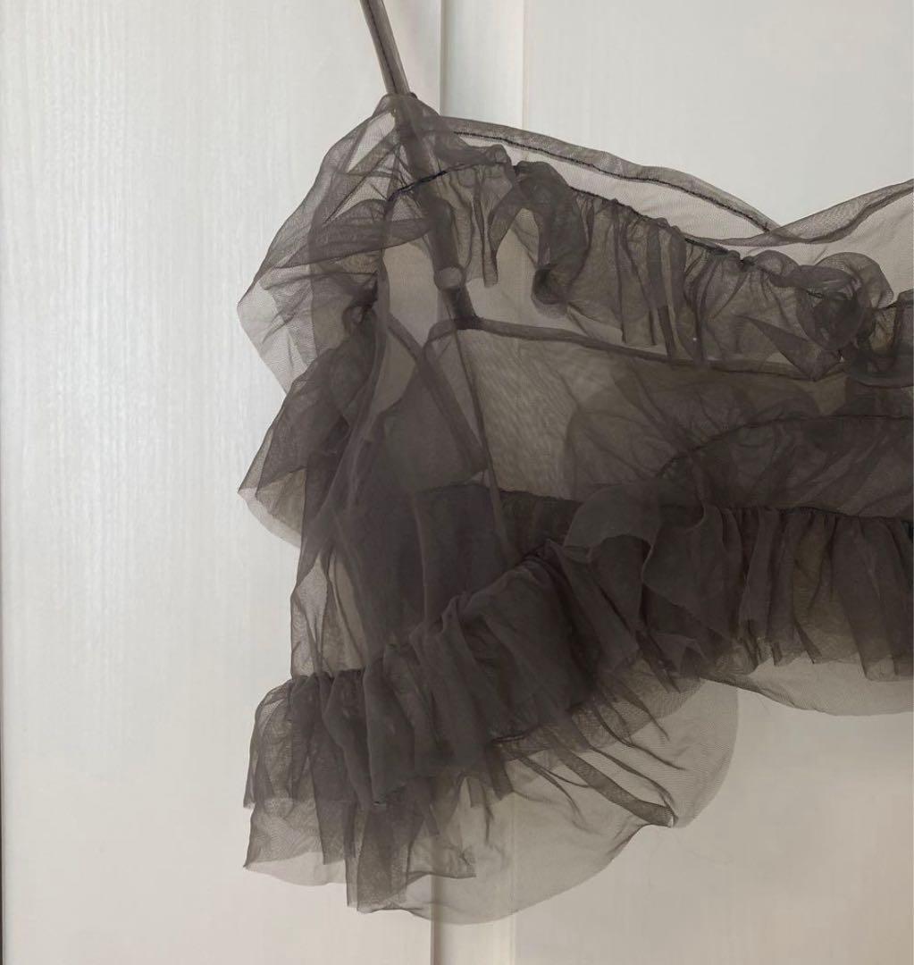 トップス Eaphi TULLE ASYMMETRY FRILL CAMISOLE