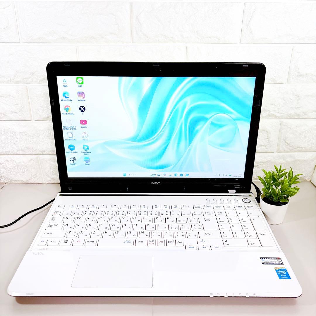 ブルーレイ搭載✨高性能i7 快適SSD メモリ8GB ノートパソコン NEC