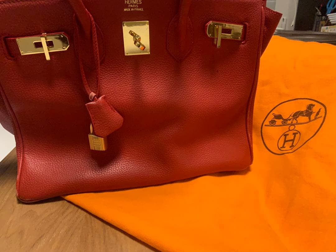 HERMES レッド ハンドバッグ