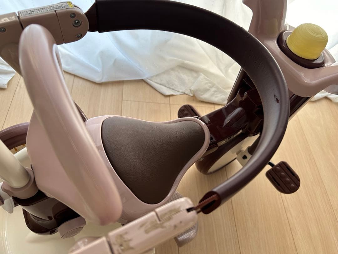【美品】iimo 三輪車 折りたたみ コンフォートブラウン くすみピンク