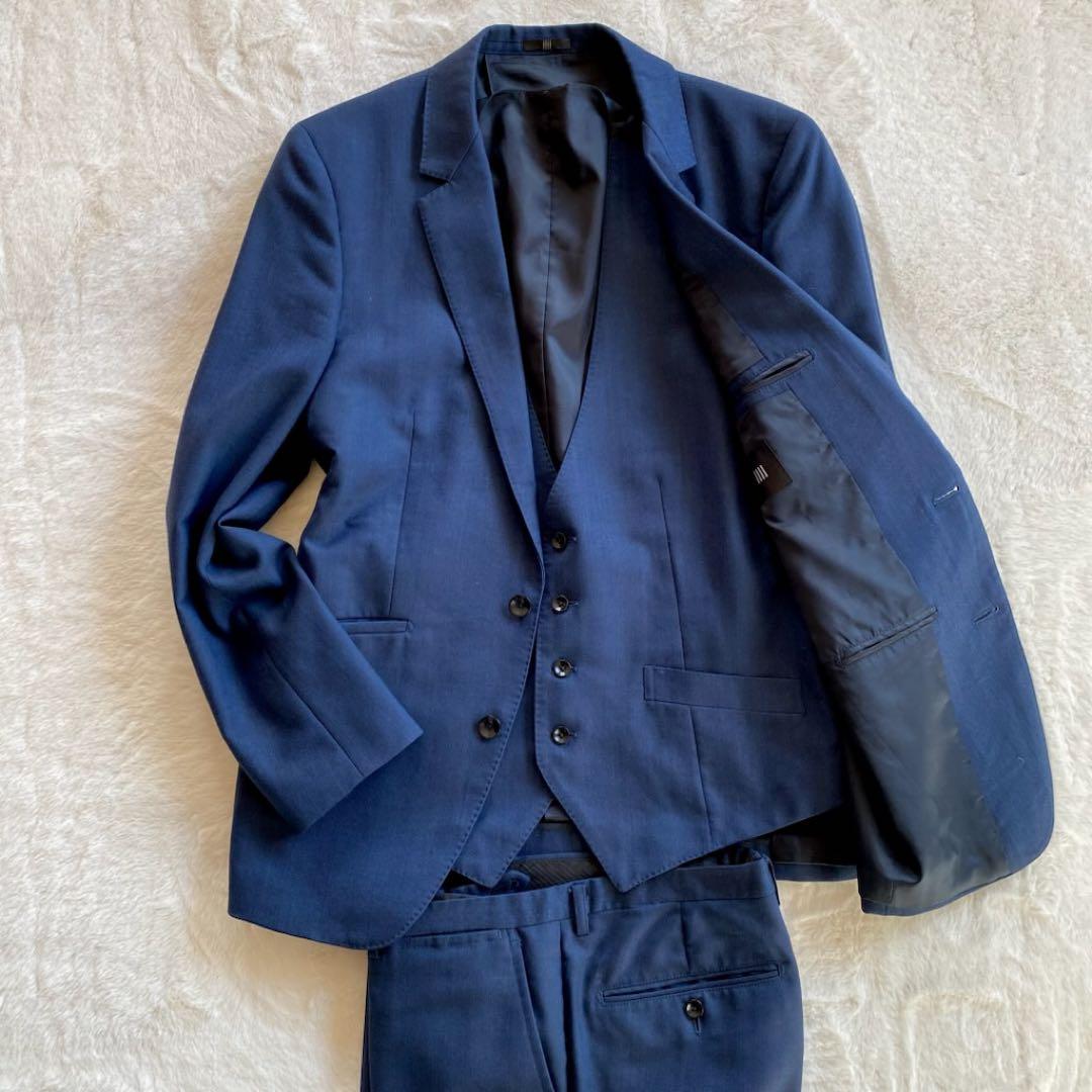 スーツセレクト スリーピーススーツ ネイビー　AB5 ゆったり　ベスト