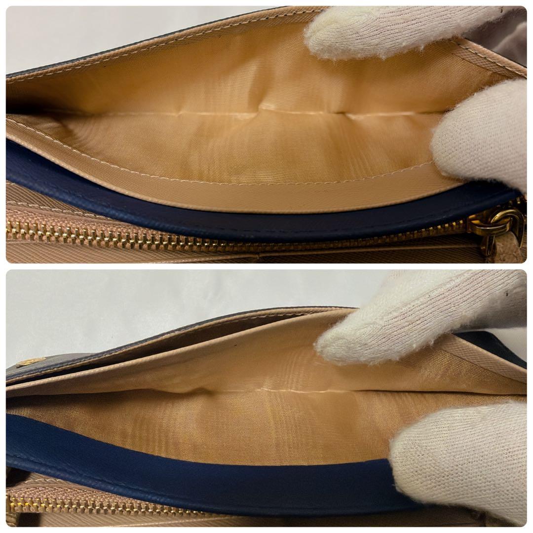 ✨️極美品✨PRADA サフィアーノレザー 長財布 二つ折り リボン 黒