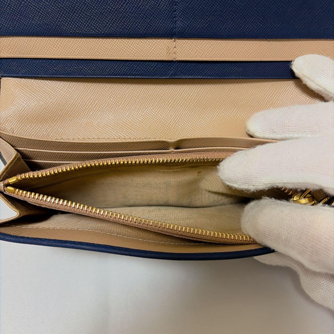 ✨️極美品✨PRADA サフィアーノレザー 長財布 二つ折り リボン 黒