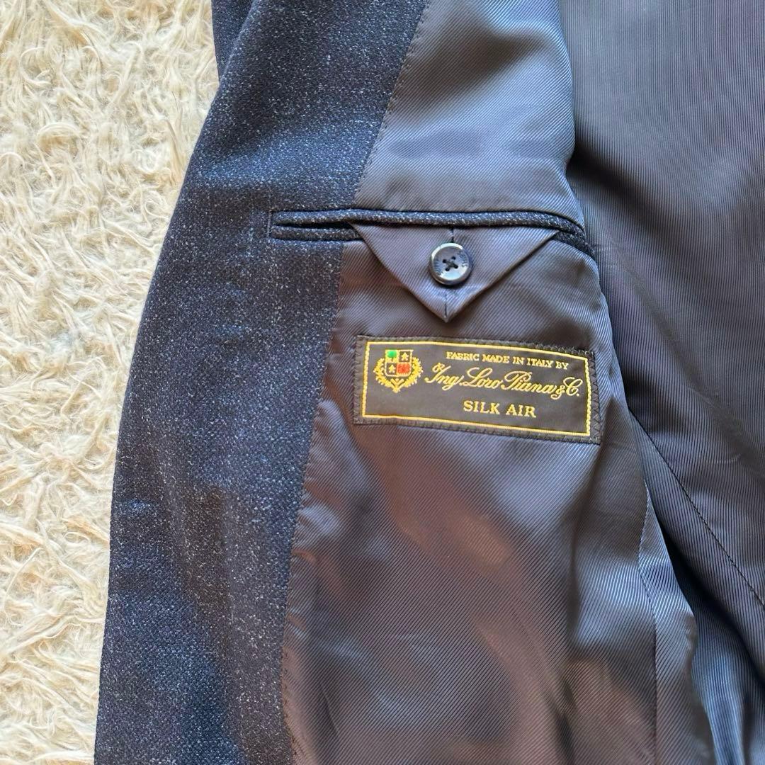 美品✨シップス×ロロ・ピアーナ　段返り　ジャケット　シルク　カシミヤ　ネイビー