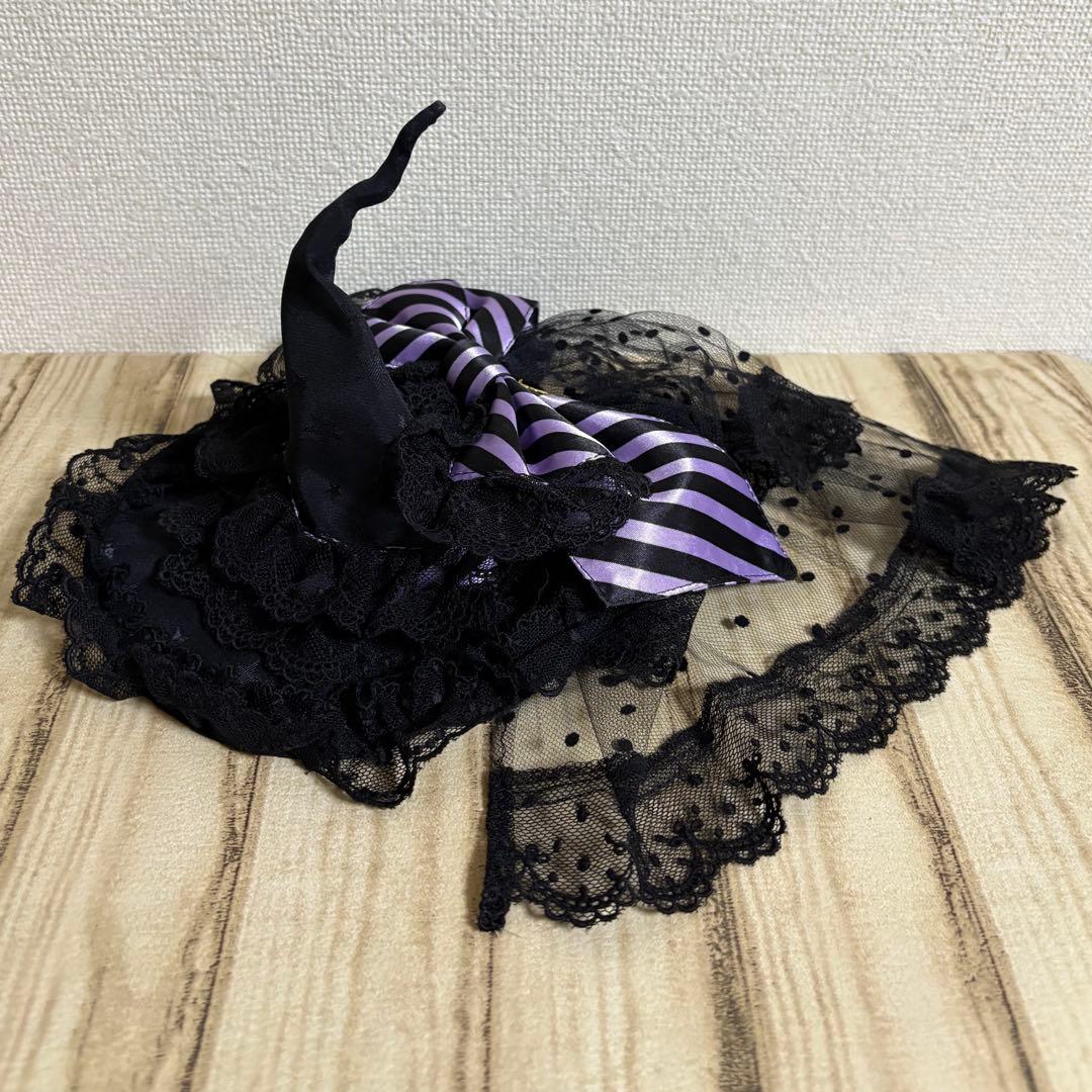 BABY 魔女ハット　ミニハット　黒×ラベンダー