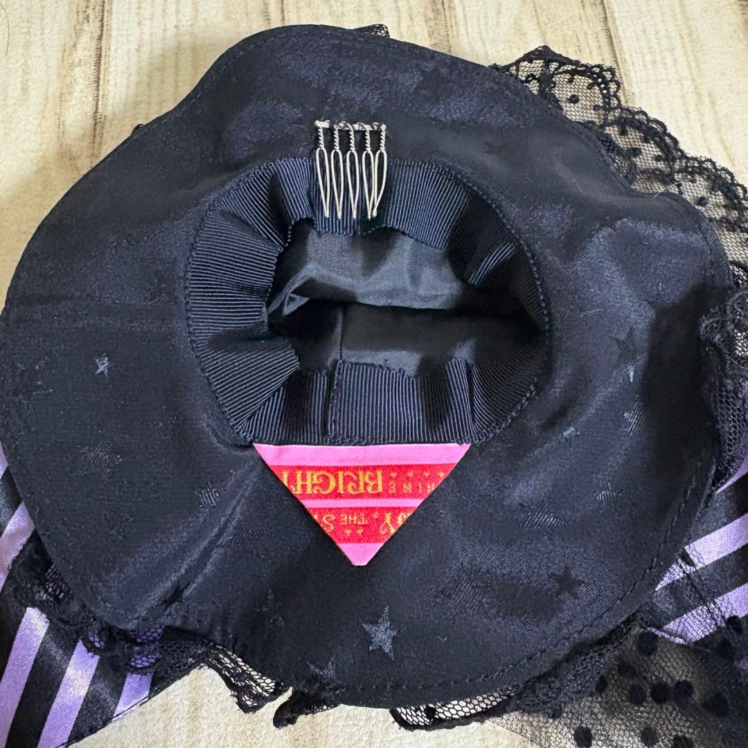 BABY 魔女ハット　ミニハット　黒×ラベンダー