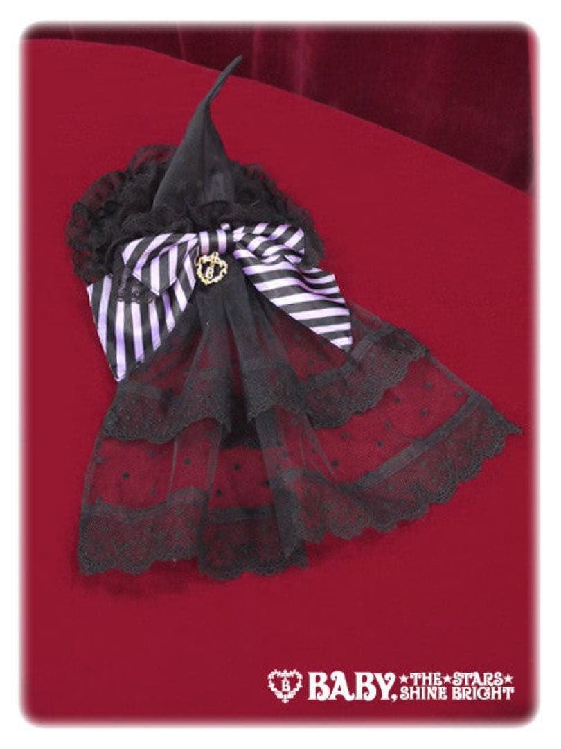 BABY 魔女ハット　ミニハット　黒×ラベンダー