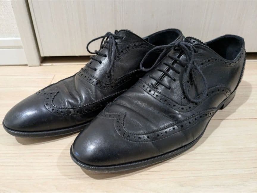 バーバリーブラックレーベル　 ウイングチップ レザー ブラック ビジネスシューズ