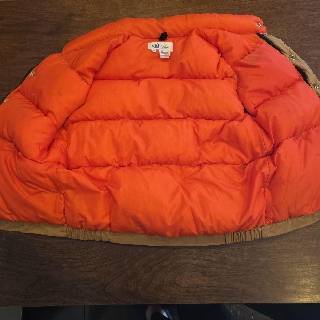Crescent Down Works ダウンベスト M ベージュ/オレンジ