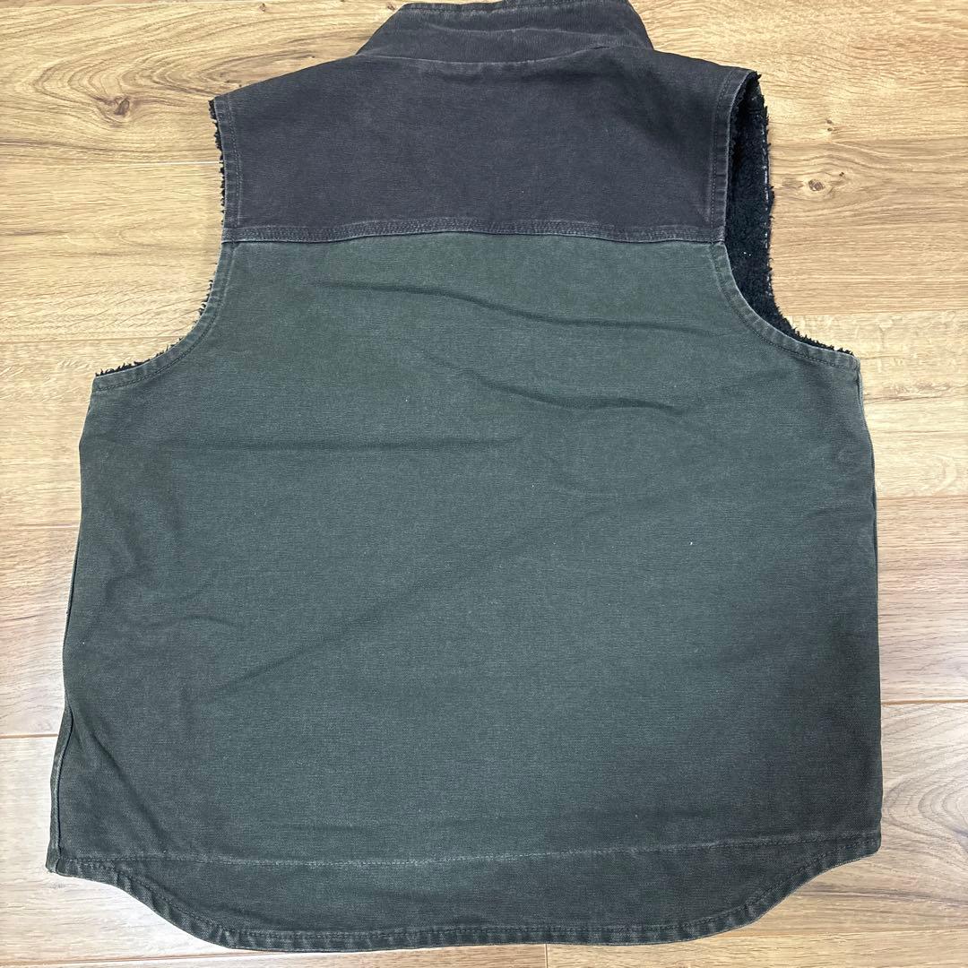 ダークグリーン コットン フリース ベスト