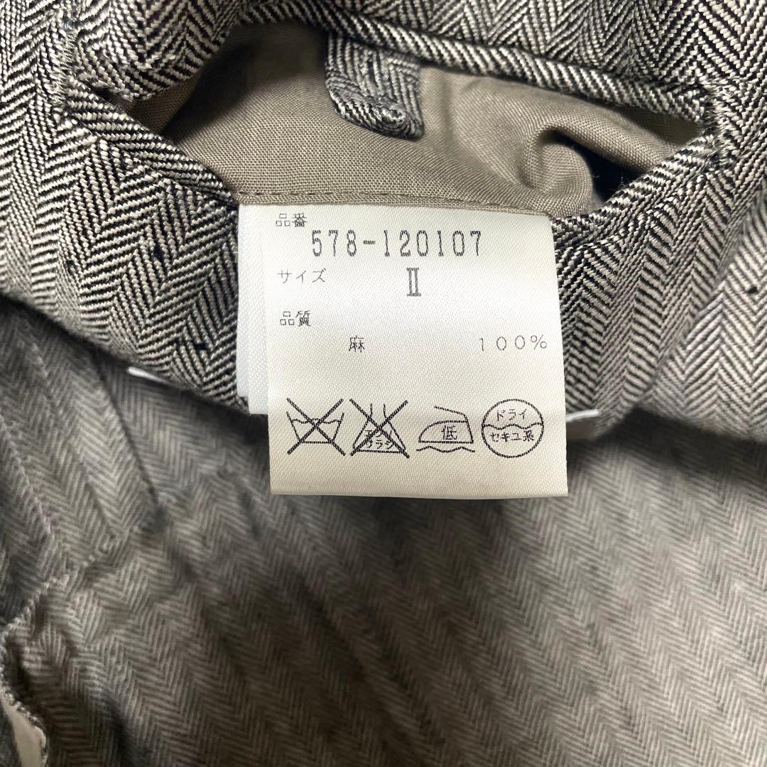 極美品 マーガレットハウエル リネン ヘリンボーン テーラードジャケット 2