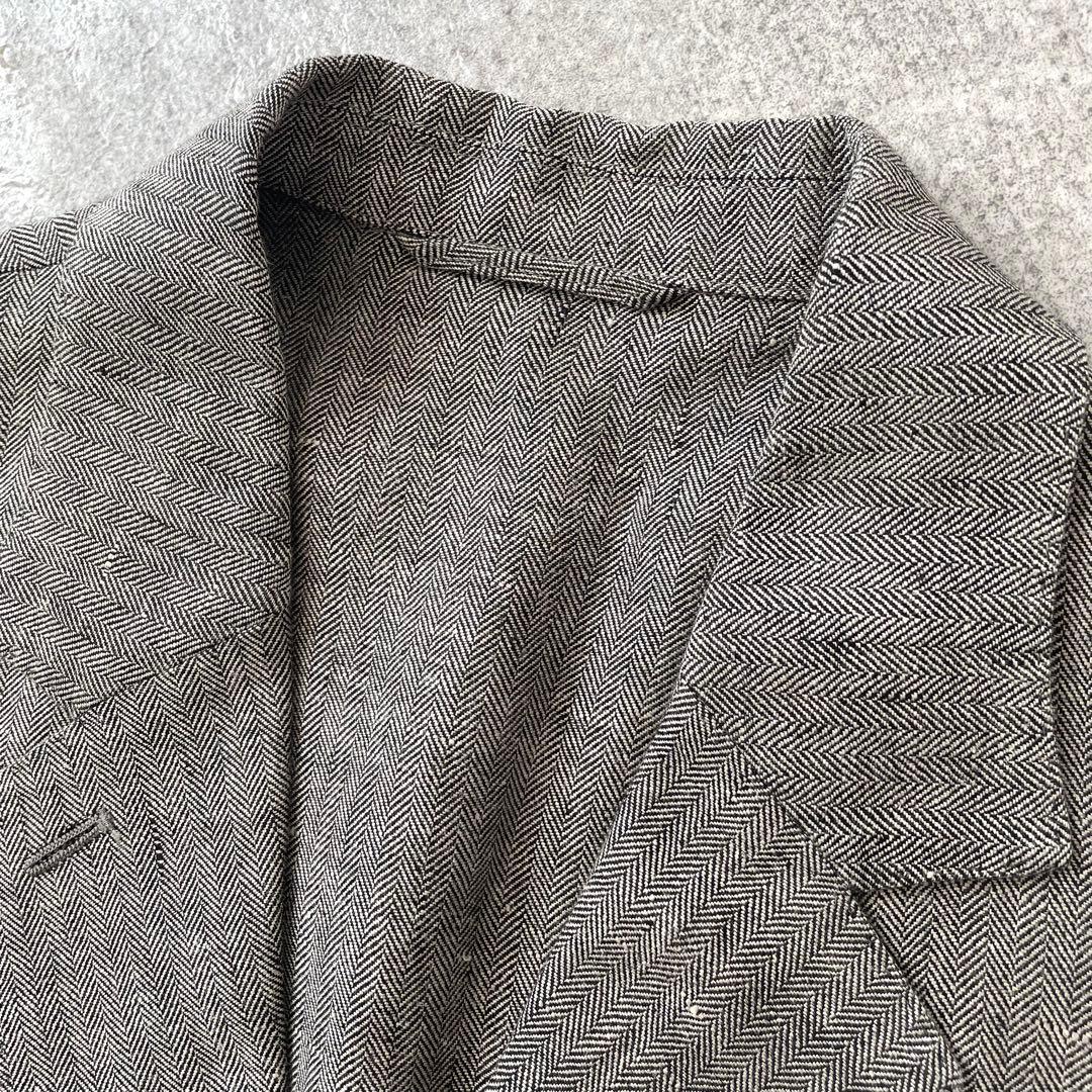極美品 マーガレットハウエル リネン ヘリンボーン テーラードジャケット 2