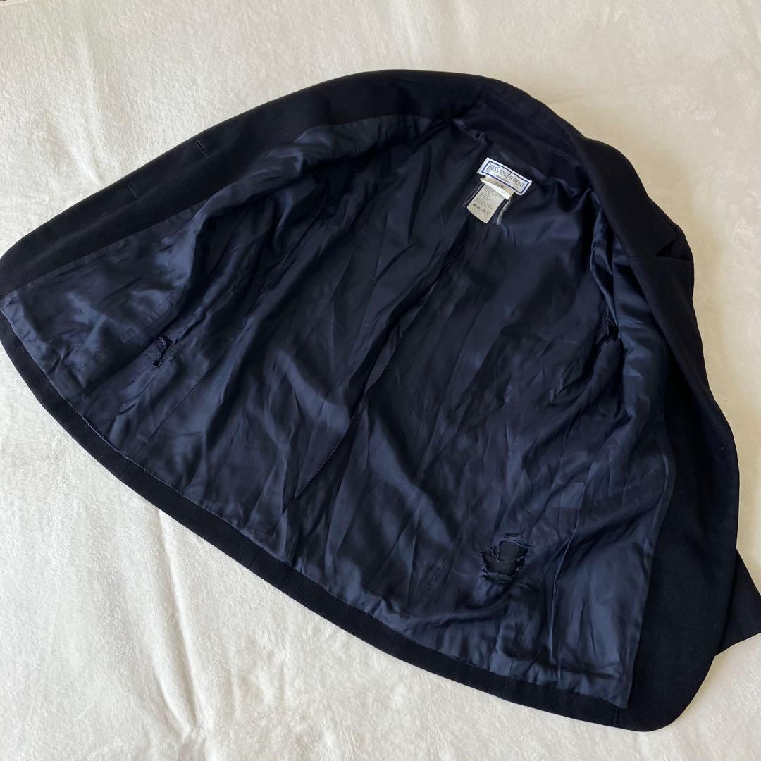 ★美品★イヴサンローラン　ジャケット　42 カシミヤ混　金ボタン　ロゴボタン