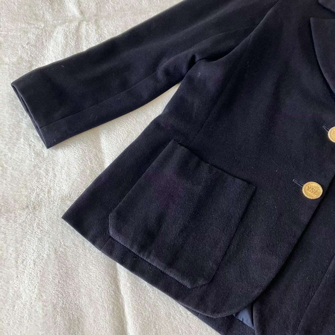 ★美品★イヴサンローラン　ジャケット　42 カシミヤ混　金ボタン　ロゴボタン