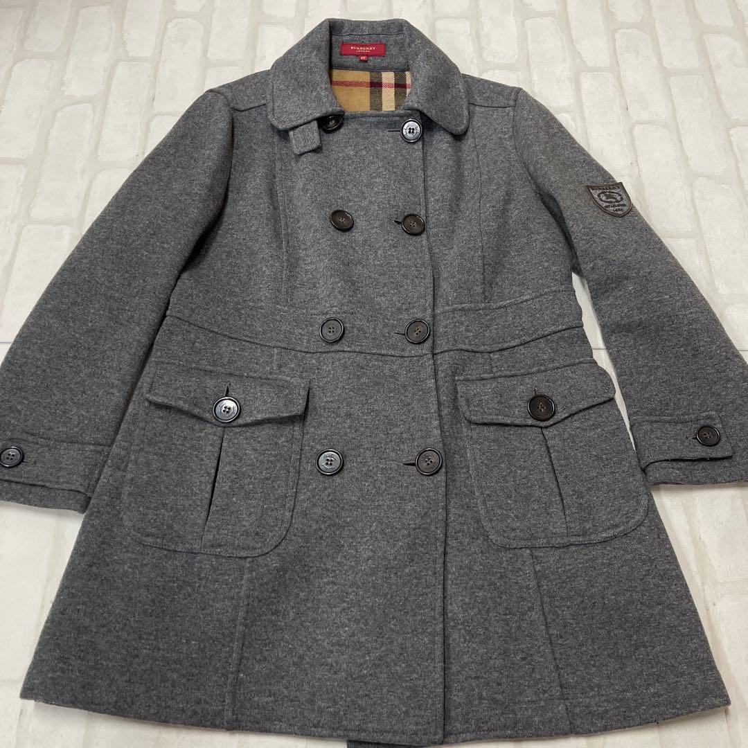 値下げ バーバリー ロンドン BURBERRY ノバ チェック ピーコート 40