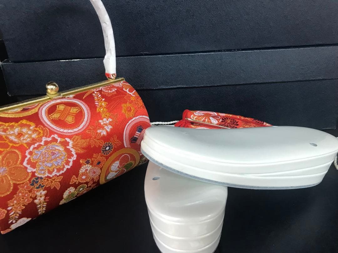 七五三用西陣バッグ本革草履セット７歳