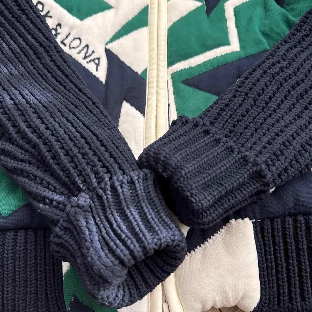 MARK&LONAマークアンドロナ 裏地付ニット切り替え ジャケット 36(S)